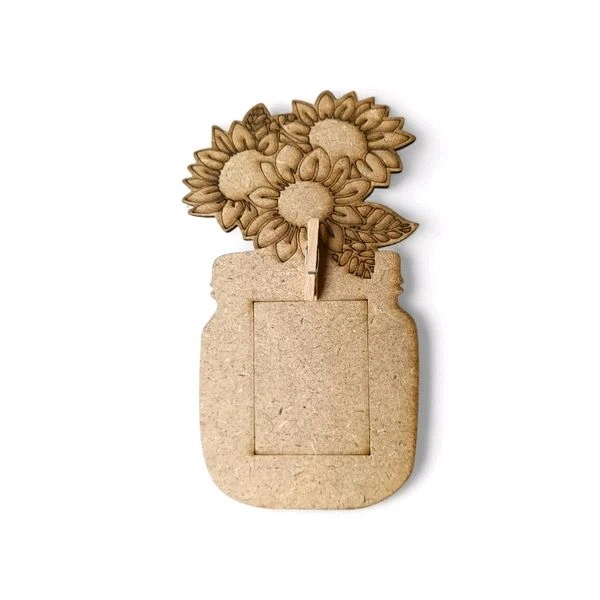 Flower Pot - Mdf Photo Fridge Magnet - 10 pcs