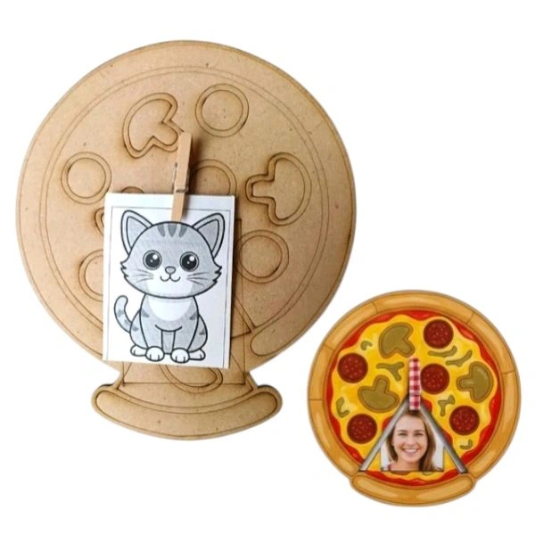 Pizza Mdf Photo Fridge Magnet - 10 pcs