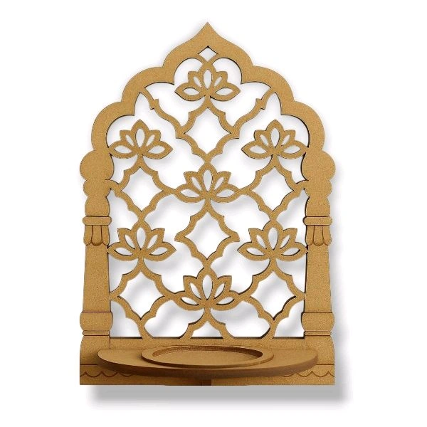 Mini Mdf Jharokha/Mdf Diya Stand - 6/4/2.25", 10 pcs