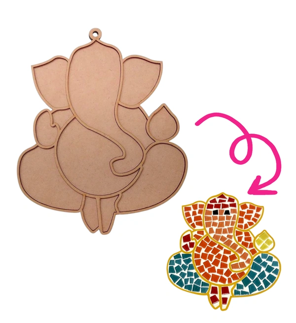 DIY Ganesha-mosaic art - 4 Inch, 4 + 4mm