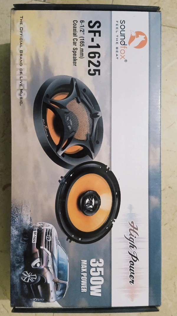 Car Speaker 6.5 inch Size , Sound Fox Brand, 2way Type, 350w Max Power,  One Set(two Speakers) Speaker With Dome Tweeter & Net