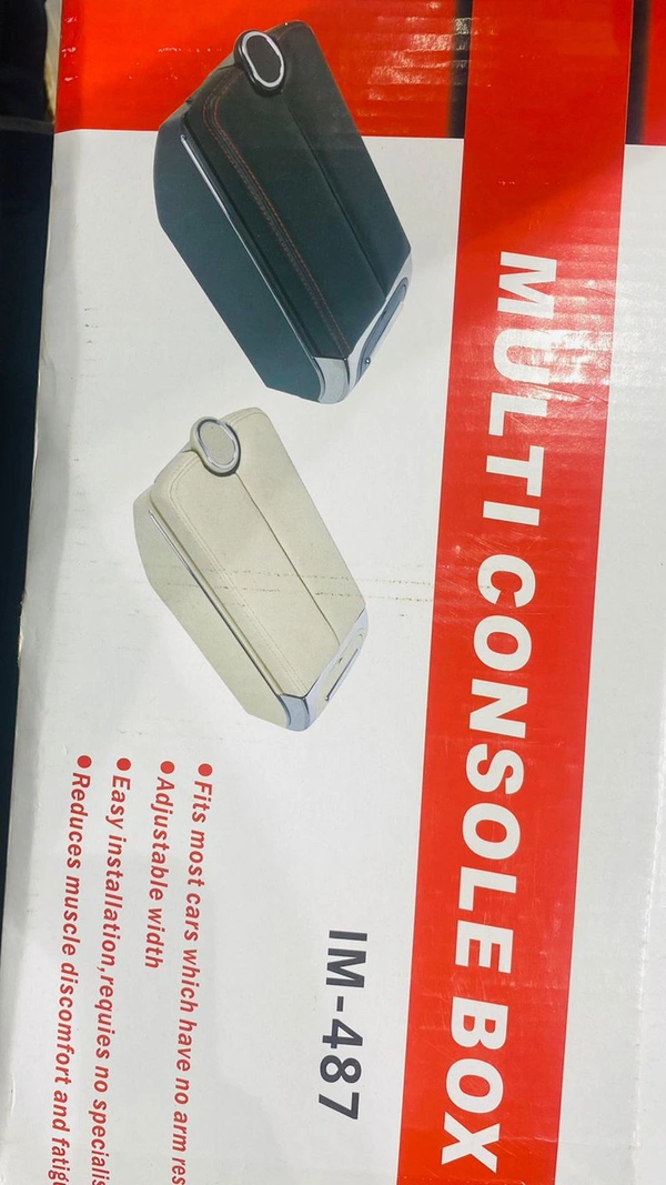 Car Arm Rest Universal Type Black Colour - Black