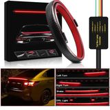 Carbon Finish Trimmable Car Spoiler Car Lip Spoiler with Multi Functional Lights. Compatible with All Vehicles. 