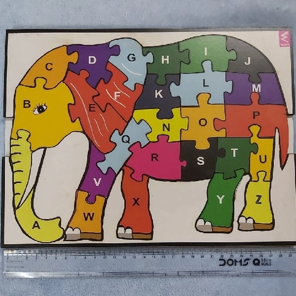 Wissen Wooden ABCD Elephant Puzzle  - 30cm×25cm, 0.515