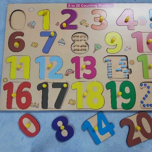 Wissen Wooden 123 Knob Puzzle - 45cm×30cm, 1.160