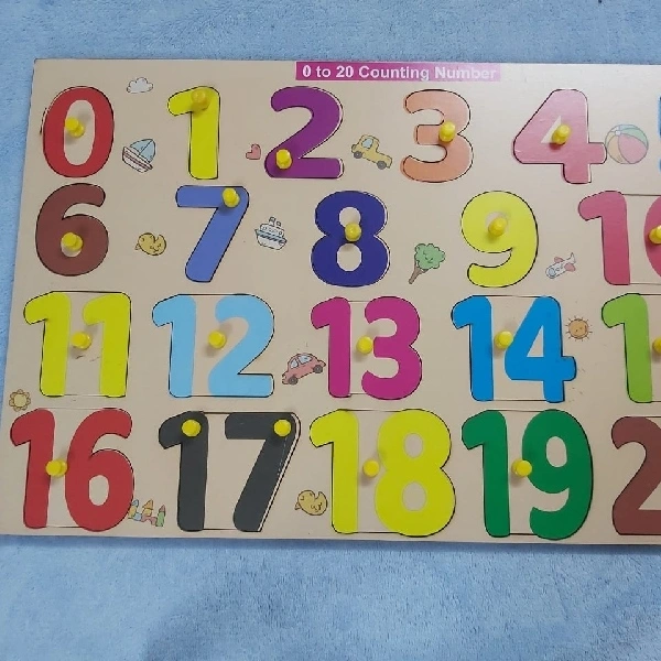 Wissen Wooden 123 Knob Puzzle - 45cm×30cm, 1.160