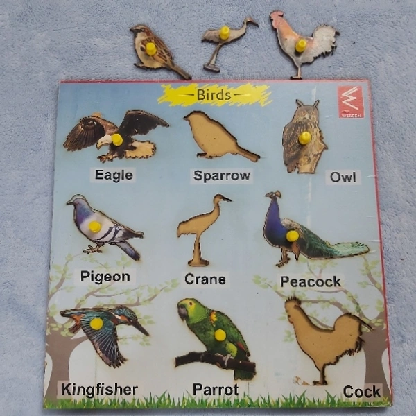 Wissen Wooden Birds Puzzle Big - 0.850, 30cm×30cn