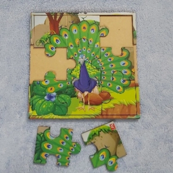 Wissen Wooden Peacock Jigsaw Puzzle - 0.130, 15cm×15cm