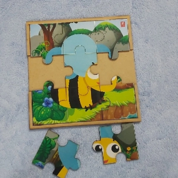 Wissen Wooden Honey Bee Jigsaw Puzzle  - 0.130, 15cm×15cm