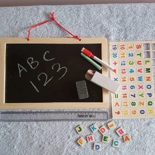 Wooden Black & White Magnetic Board Big - 44cm×33cm, 0.712