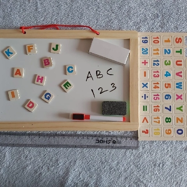 Wooden Black & White Magnetic Board Big - 44cm×33cm, 0.712