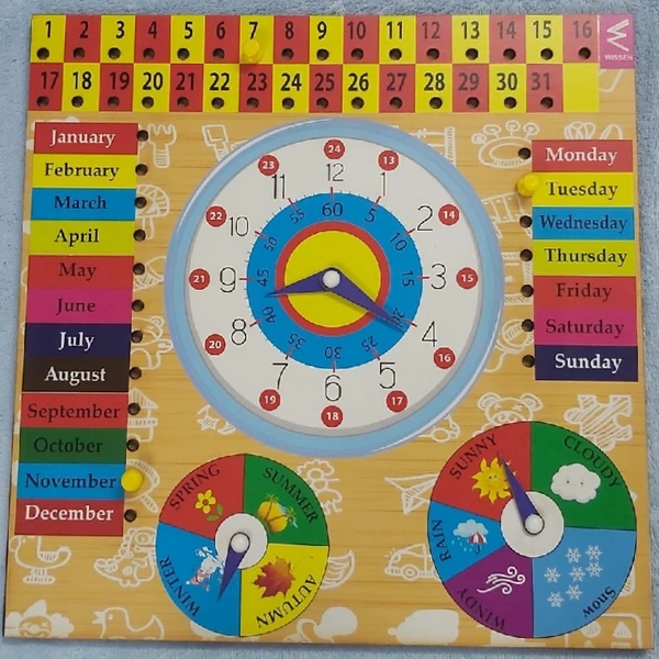 Wissen  Wooden Multi Clock  - 30cm×30cm, 0.576
