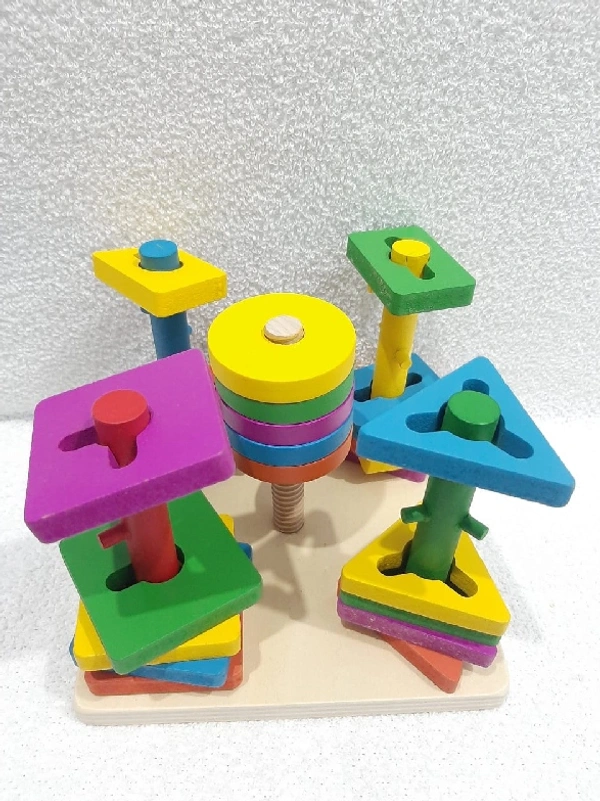 Wooden Shapes Square Tray - 15cmX15cm, 0.492