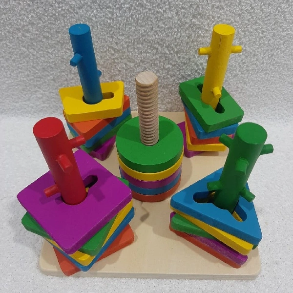 Wooden Shapes Square Tray - 15cmX15cm, 0.492