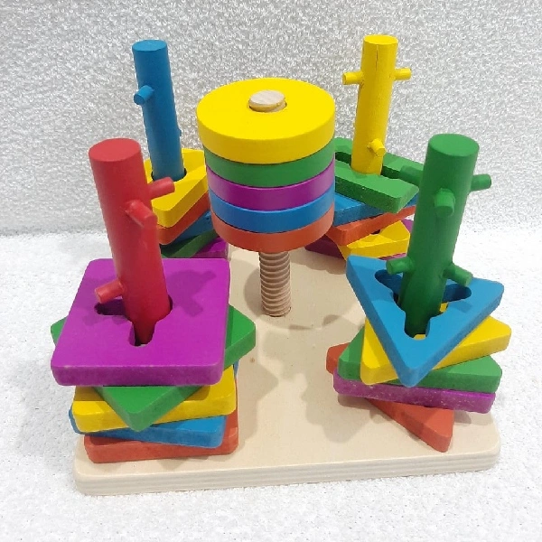 Wooden Shapes Square Tray - 15cmX15cm, 0.492