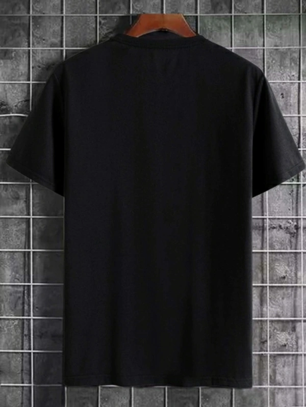 Jump Cuts Printed Men Round Neck White, Black T-Shirt - Black, S