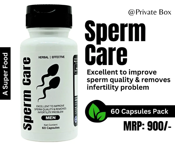 SPERM CARE CAPSULES (For Sperm Quality, Quantity  & Strength Increasement And It  Removes Infertility Problem) - 60 Capsules Pack