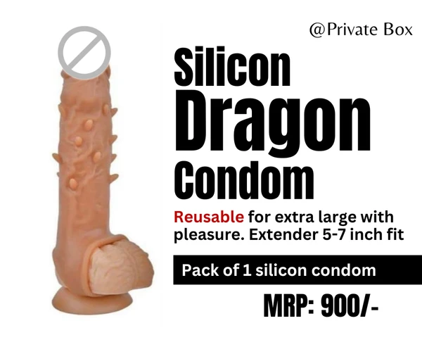 DRAGON CONDOM (SILICON) FOR EXTRA PLEASURE - 1 Pc Pack