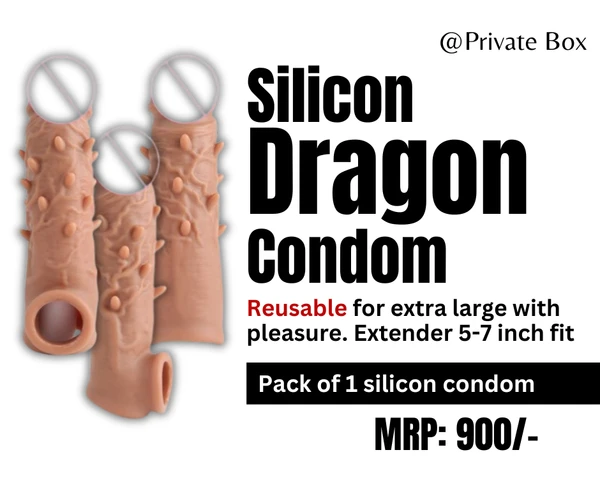 DRAGON CONDOM (SILICON) FOR EXTRA PLEASURE - 1 Pc Pack