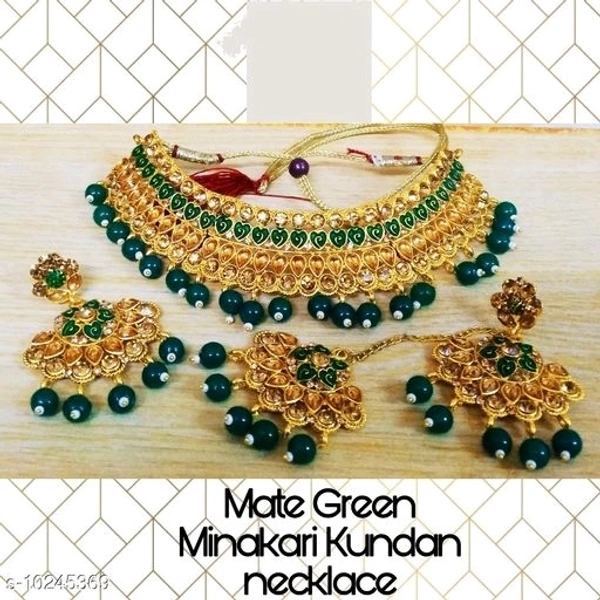 Traditional Kundan Choker Golden Plated Necklace Set