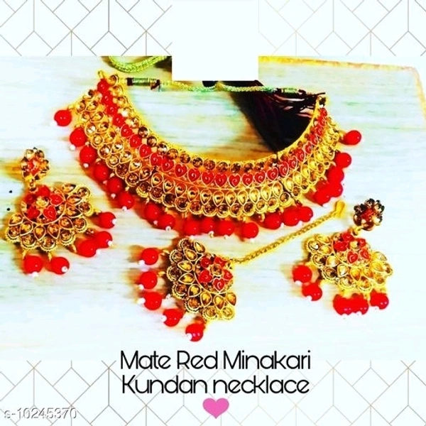 Traditional Kundan Choker Golden Plated Necklace Set