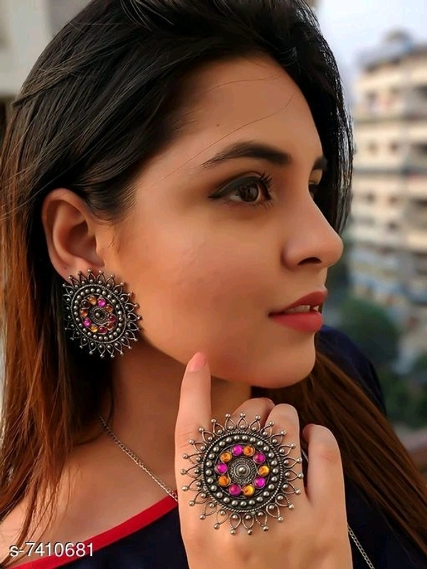 Beautiful Earrings With Ring