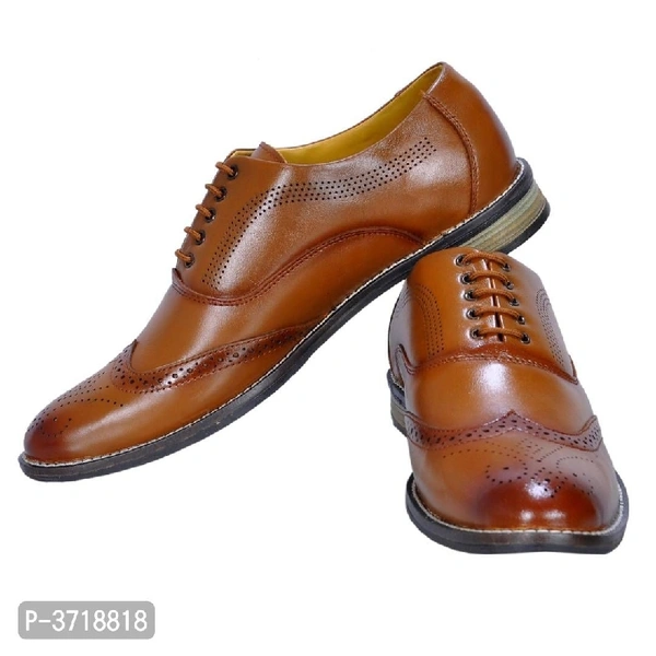 Men Tan Solid Synthetic Leather Slip For Formal Shoes - foot length - 25.2cm, foot length - 26cm, foot length - 26.8cm, foot length - 27.3cm, foot length - 27.1cm