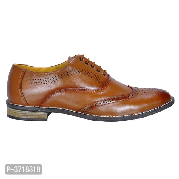 Men Tan Solid Synthetic Leather Slip For Formal Shoes - foot length - 25.2cm, foot length - 26cm, foot length - 26.8cm, foot length - 27.3cm, foot length - 27.1cm