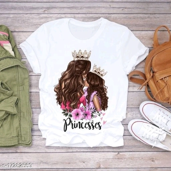 Classy Printed White Tshirt For Women - s, m, l, xl, xxl