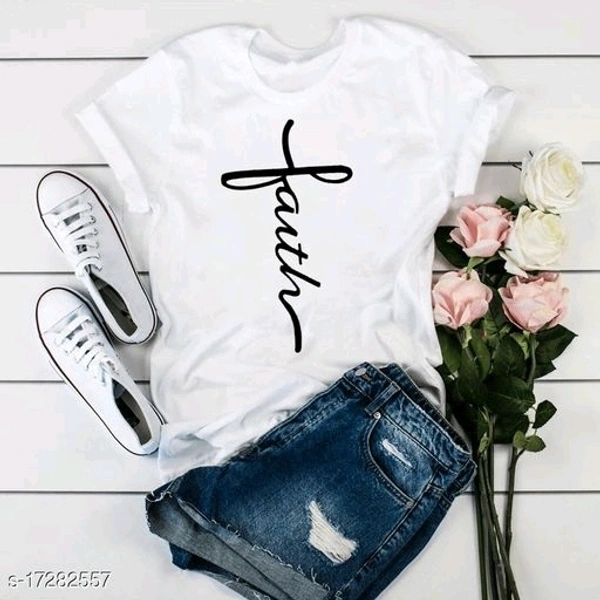 Classy Printed White Tshirt For Women - s, m, l, xl, xxl