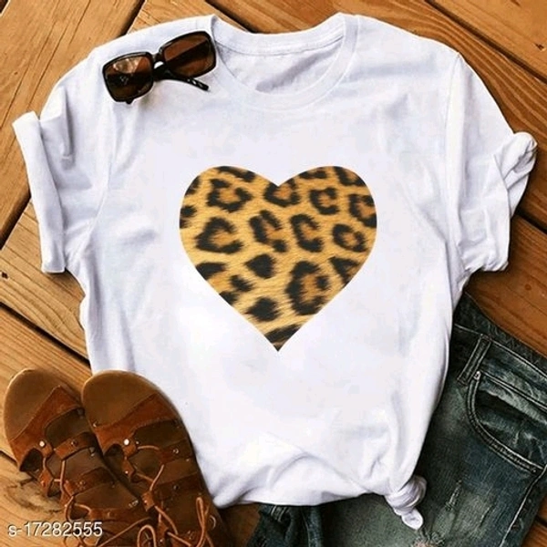 Classy Printed White Tshirt For Women - s, m, l, xl, xxl