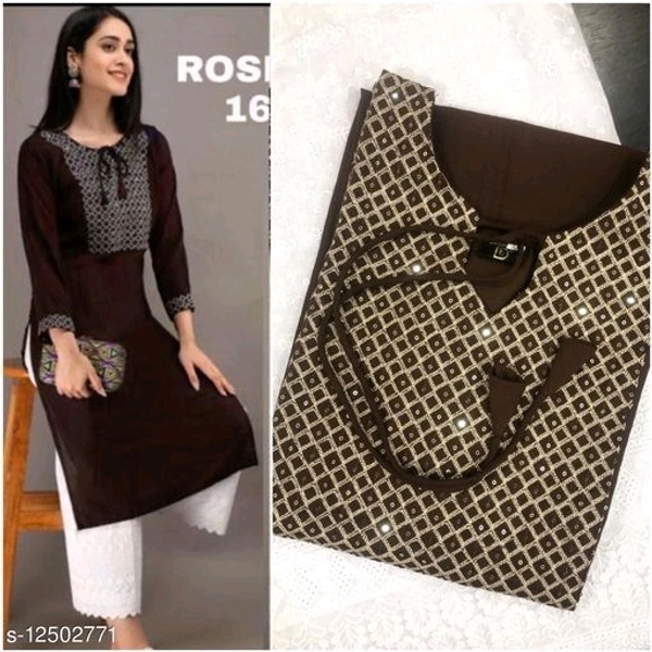 Embroidered Long Kurti With Plazzo - m, l, xl