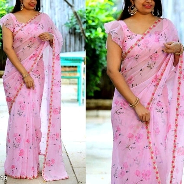 Heavy Lace Work Georgette Saree