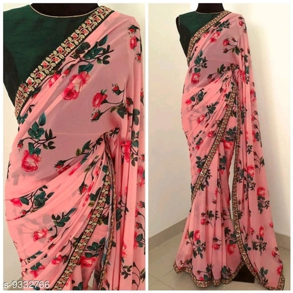 Heavy Lace Work Georgette Saree