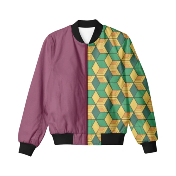 Giyu Tomioka Haori Bomber Jacket (Demon Slayer Collab) - Violet Eggplant, L