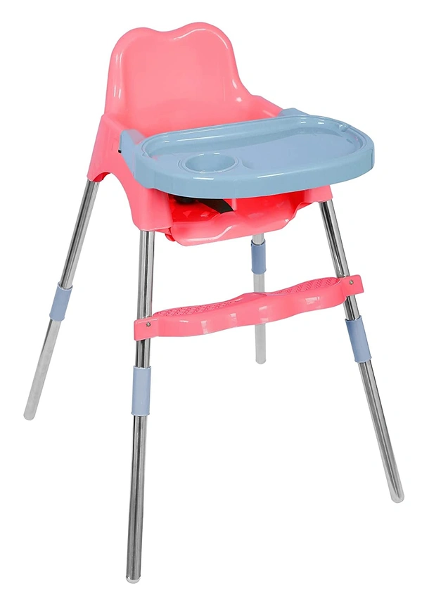 3-in-1 Convertible Baby High Chair with Double Tray & Footrest  Easy-to-Clean Feeding & Study Chair for Babies and Toddlers-Pink