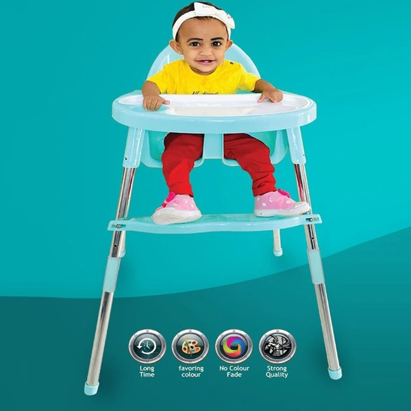 krona lolipop Baby Dining Chair with Footrest, blue,green and pink colors