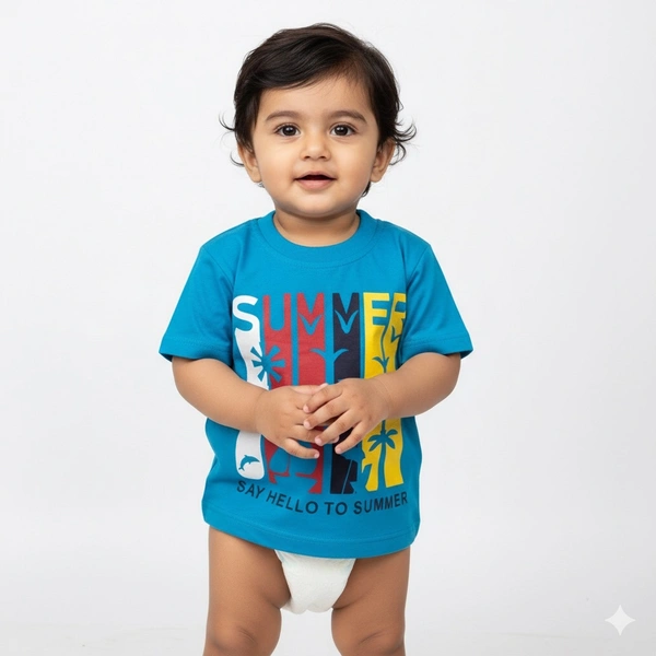 Say Hello to Summer" Color-Block T-Shirt - 0-6 Months