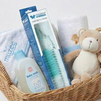 Muzee Baby Bottle & Nipple Cleaning Brush – 2-in-1 Flexible Washer with Sturdy Grip (BPA Free) - Green, pack of 1