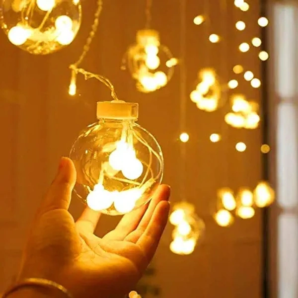 12 Ball 138 Led 8.2 feet Wish Ball Curtains String Lights Window Curtain Lights Sourced for Indoor Outdoor Decoration in Wedding, Party, Birthday 