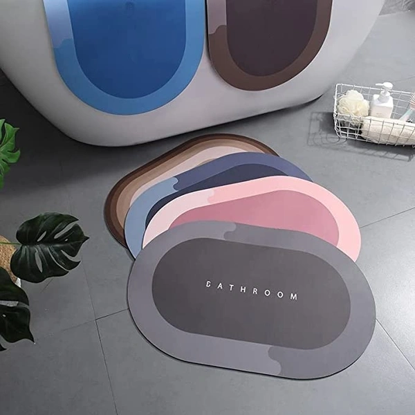 Super Absorbent Floor Mat,Bathroom Absorbent Carpet - Gray
