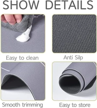 Super Absorbent Floor Mat,Bathroom Absorbent Carpet - Gray