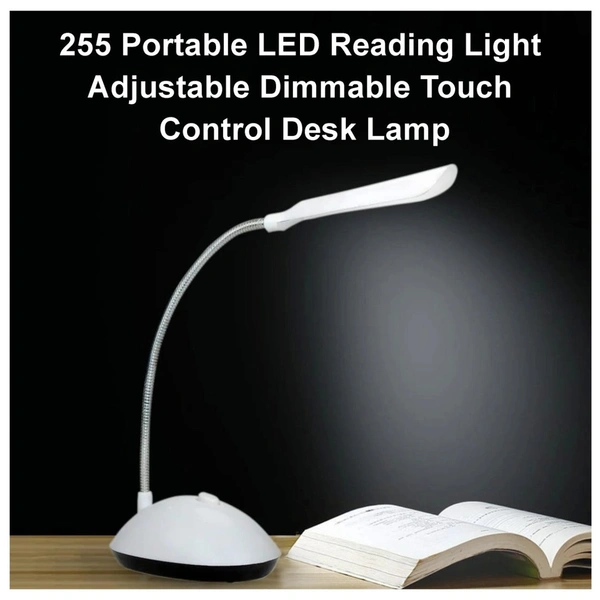 PORTABLE LED Reading Light Adjustable Dimmable Touch Control Desk Lamp