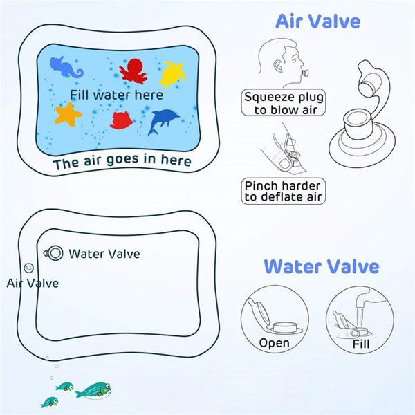 Baby Water Mat Inflatable Baby Play Mat Activity Center for Infant Baby Toys 3 to 15 Months, Baby Gifts for Boys