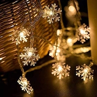 Christmas Snowflake Lights AC Powered Waterproof 16 LED 3M Garden Fairy Lights for Christmas Festival Home Party Decoration