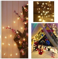 Christmas Snowflake Lights AC Powered Waterproof 16 LED 3M Garden Fairy Lights for Christmas Festival Home Party Decoration