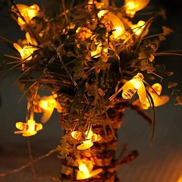Honey Bee Shape Led String Light - Web Orange