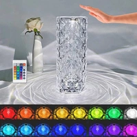 Rose Diamond Usb Charging Table Touch Lamp - Multicolor