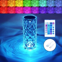 Rose Diamond Usb Charging Table Touch Lamp - Multicolor
