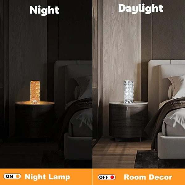 Rose Diamond Usb Charging Table Touch Lamp - Multicolor